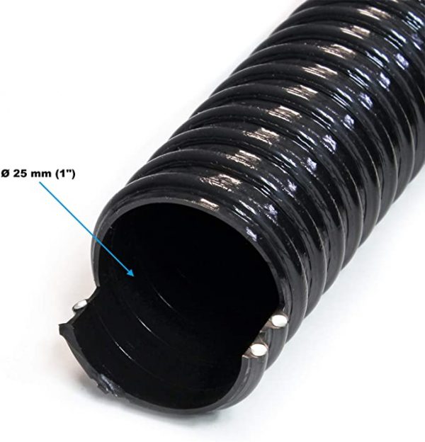 Bordás spirál tömlő Continental PVC 25mm (1m) fekete