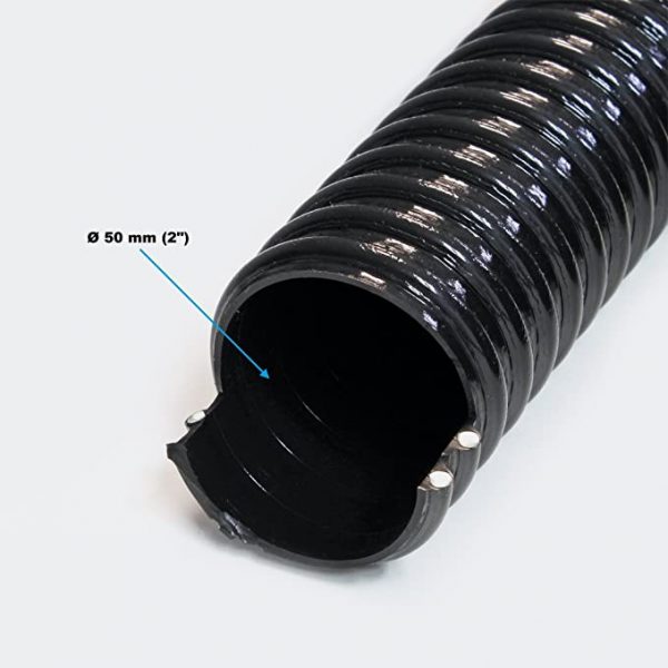 Bordás spirál tömlő Continental PVC 50mm (1m) fekete