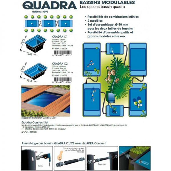 Quadra C2 kombinálható 1500 literes műanyag tómeder