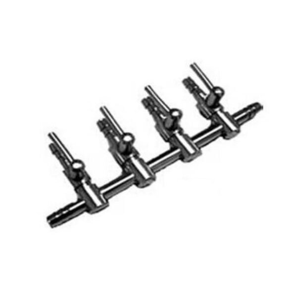 Inox levegő csap 4-es  4/6mm pattintós