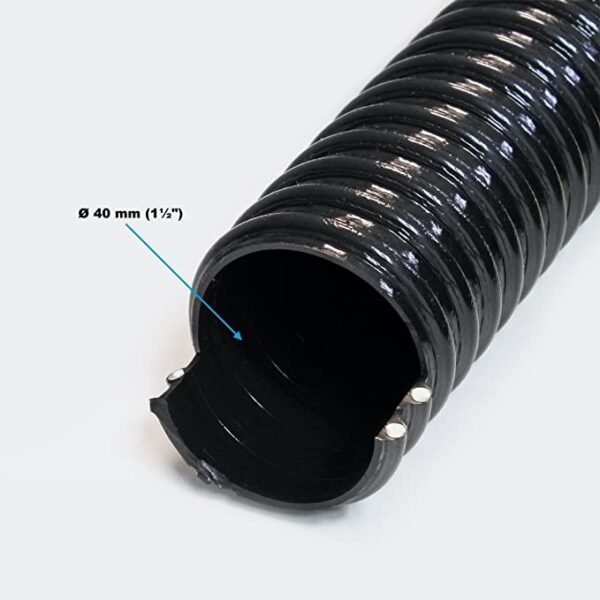 Bordás spirál tömlő Continental PVC 40mm (1m) fekete - Image 2